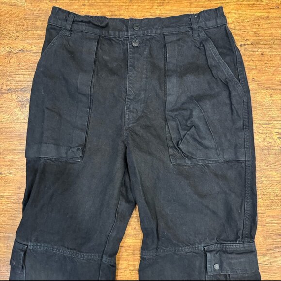 Free People We The Free Black Marx Slouchy Baggy Cargo Denim Jeans Women's 30x29 - Picture 3 of 10